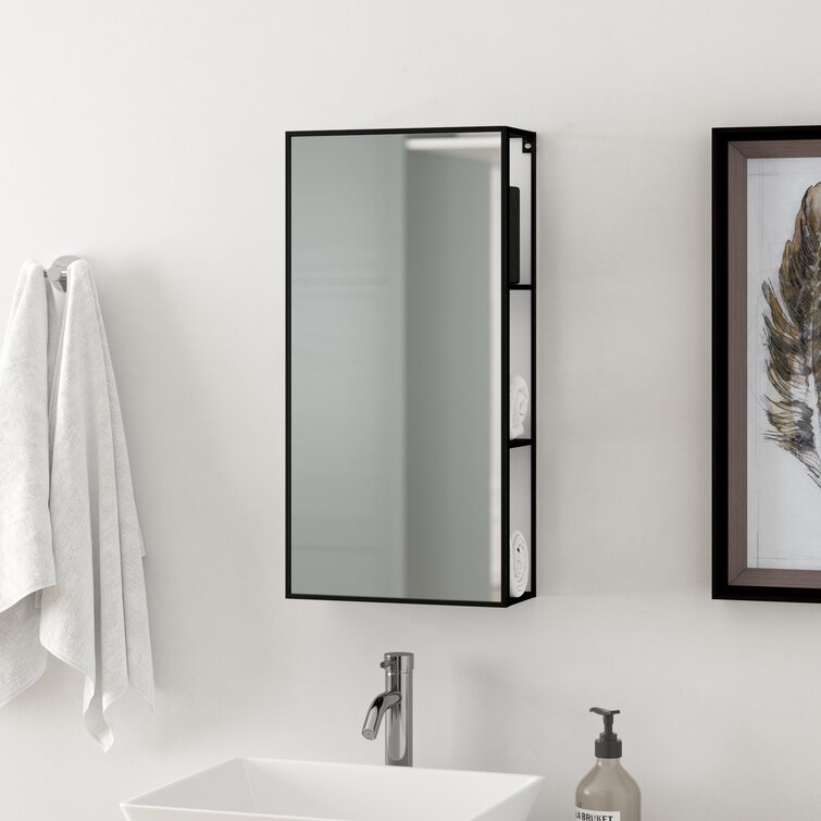 Black medicine cabinet deals mirror